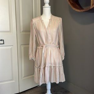 Paige Kylenn Striped Mini Dress in Blue Grey Multi Size Small